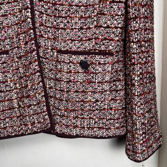 St. John Tweed Knit Wool Blend Blazer Multi-Color Jacket Size 4 USA Made - Picture 5 of 10
